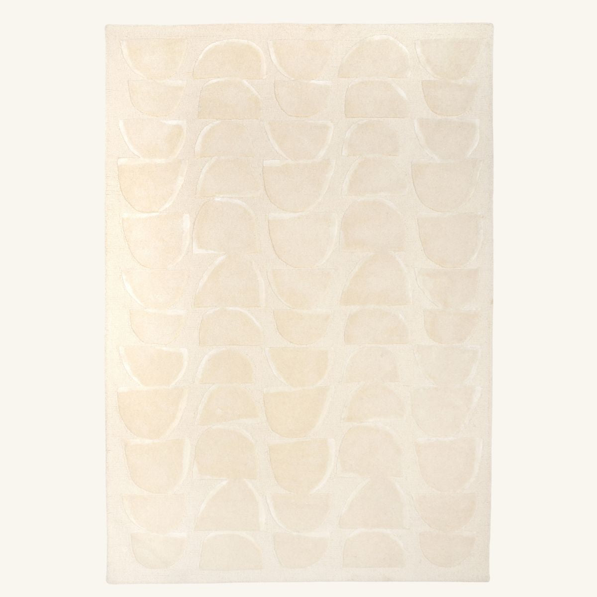 Tapis de salon en laine et viscose sable - Ancona